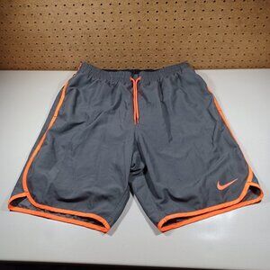 Nike mens gray black an orange trim swim trunks L